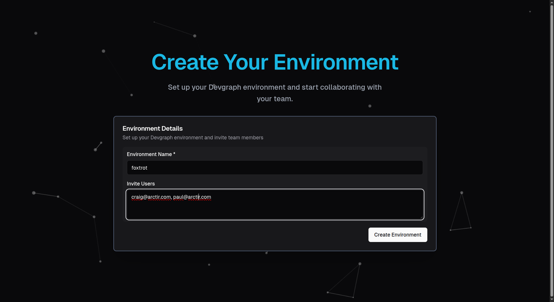 Create an Environment